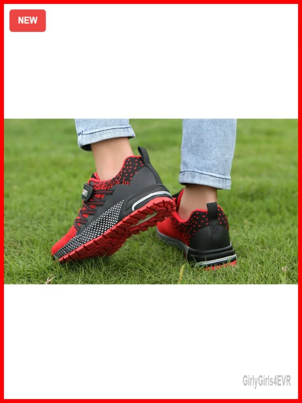 Kids Slip-On Sneakers with Hook-and-Loop Strap Lightweight Running Shoes